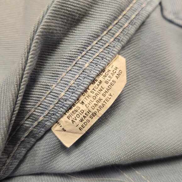 VTG Big Yank Jeans Light‎ Blue 34x28.5 High-Waisted Wide-Leg Denim 1970s USA - Picture 6 of 15